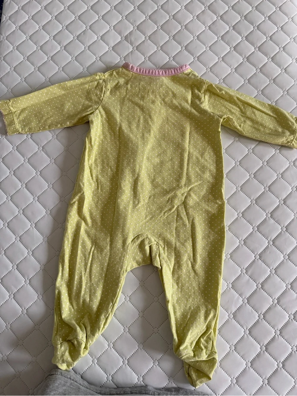 child of mine Yellow Footed One-Piece with Pink Trim size 3-6 months